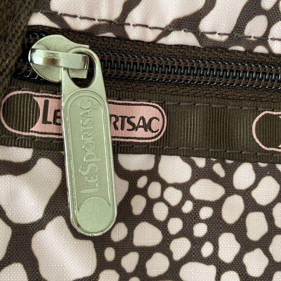 LeSportsac Pink and Brown Animal Print Crossbody Shoulder Bag Adjustable - Picture 4 of 6